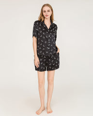 Crescent Silk Short Pajamas Set