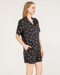 Crescent Silk Short Pajamas Set