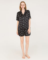Crescent Silk Short Pajamas Set