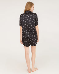 Crescent Silk Short Pajamas Set