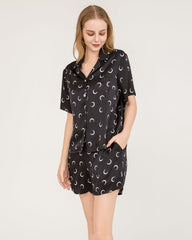 Crescent Silk Short Pajamas Set