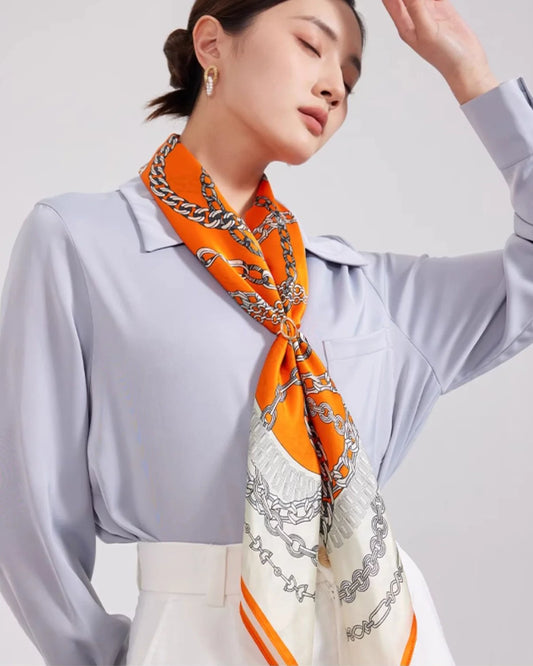 Chain Printed Silk Scarf