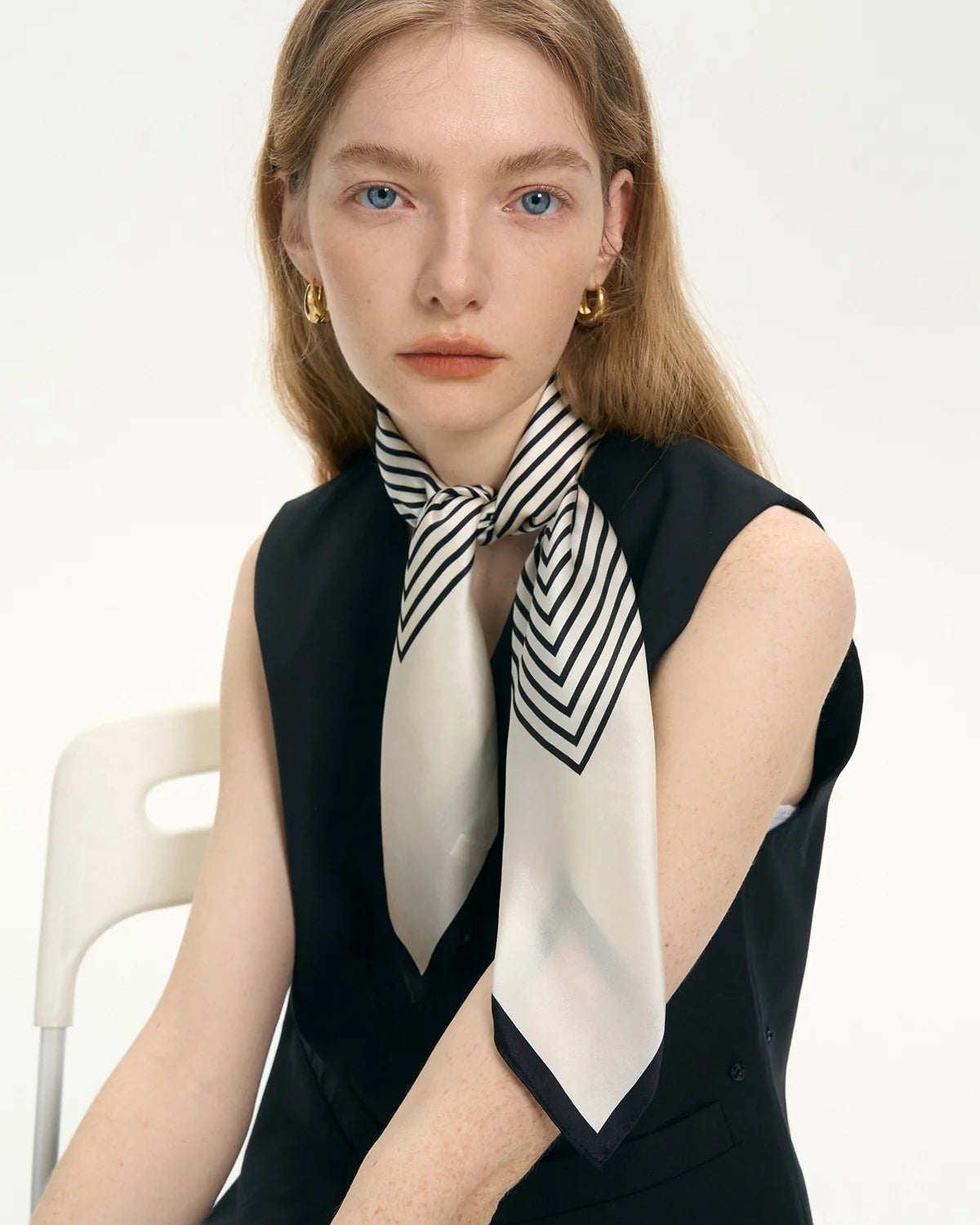 Classic Silk Striped Scarf