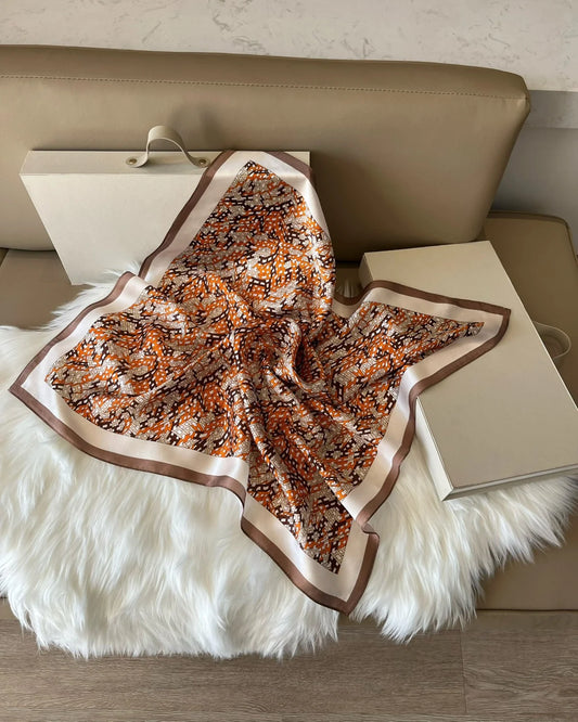 Letter H Patterned Silk Scarf