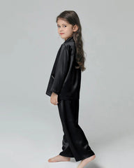 Classic Long Sleeve Kids Silk Pajama Set