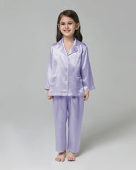 Classic Long Sleeve Kids Silk Pajama Set