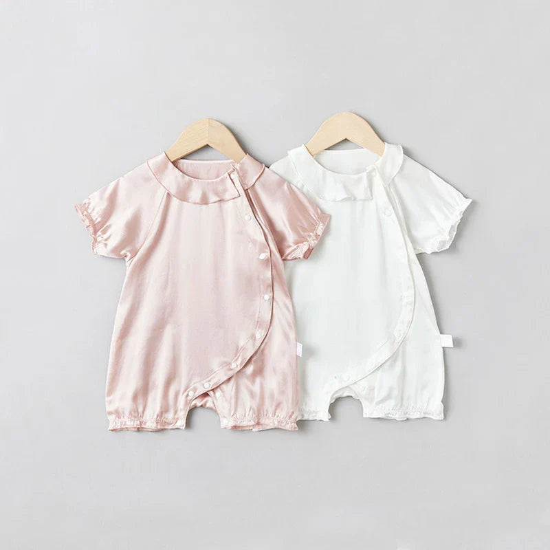Doll Collar Baby Silk Onesies