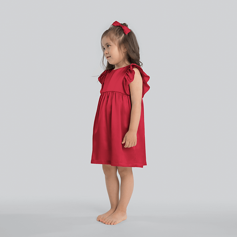 Girls Cute Silk Dress