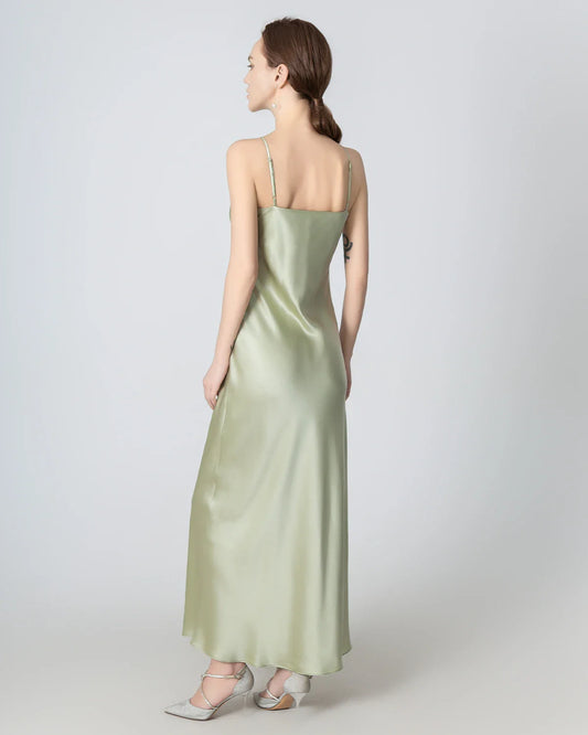 Halter Neck Maxi Silk Dress