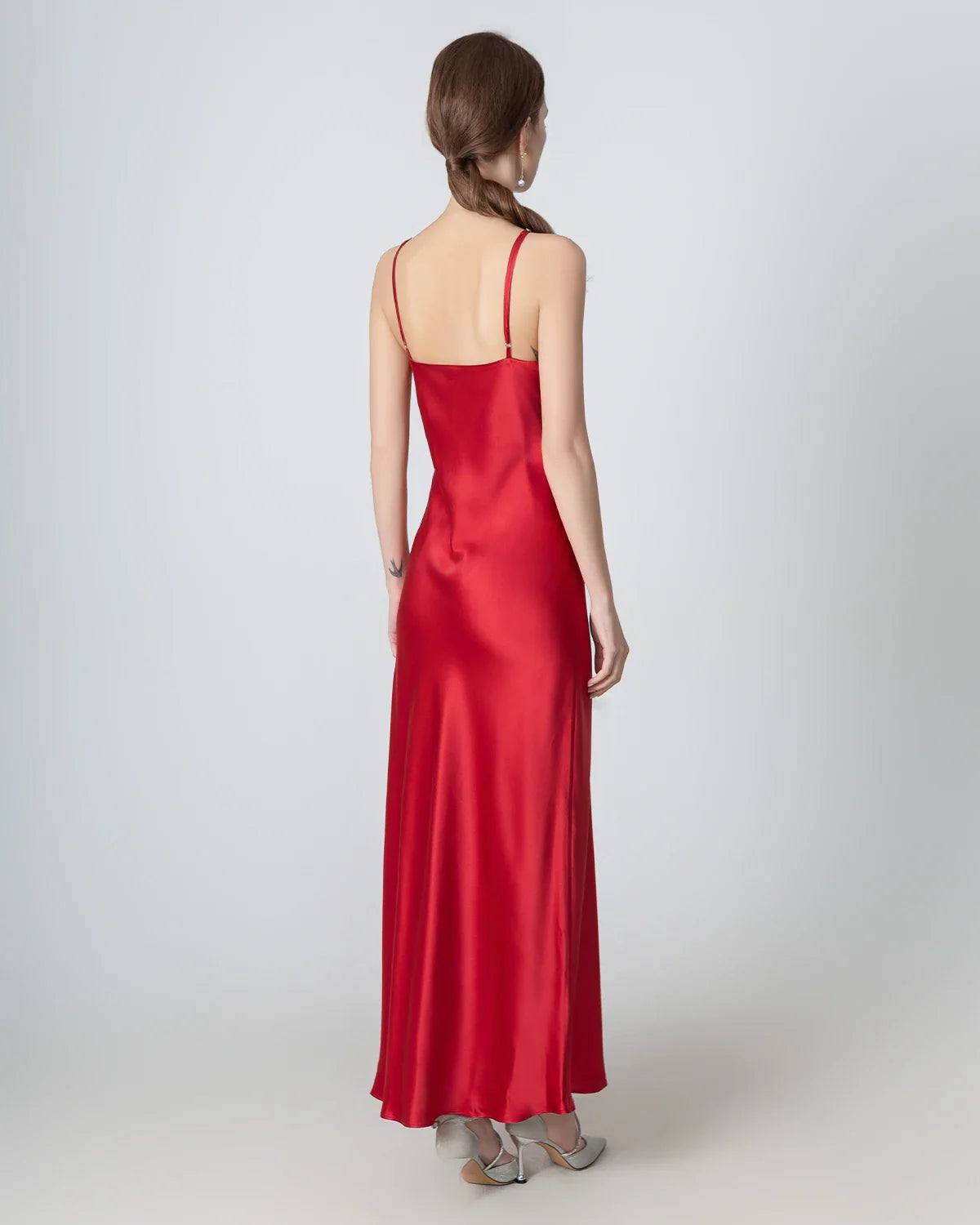 Halter Neck Maxi Silk Dress
