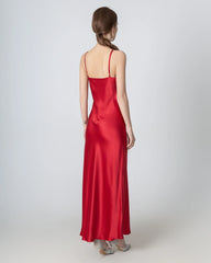 Halter Neck Maxi Silk Dress