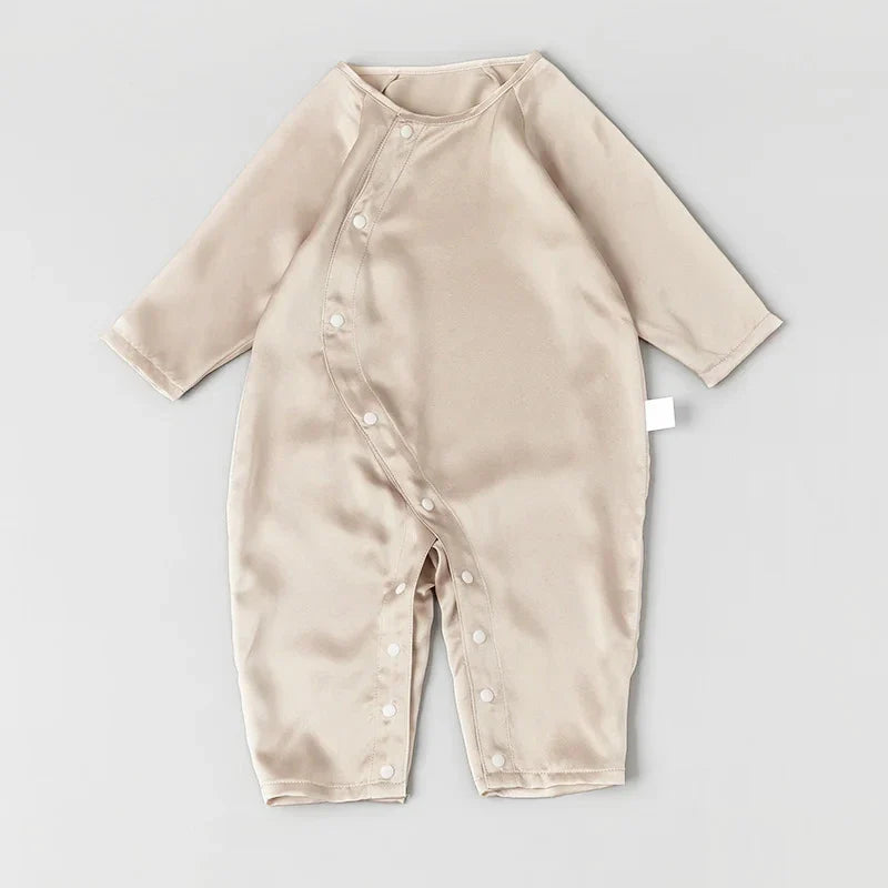 Long Sleeve Button Down Baby Silk Onesies