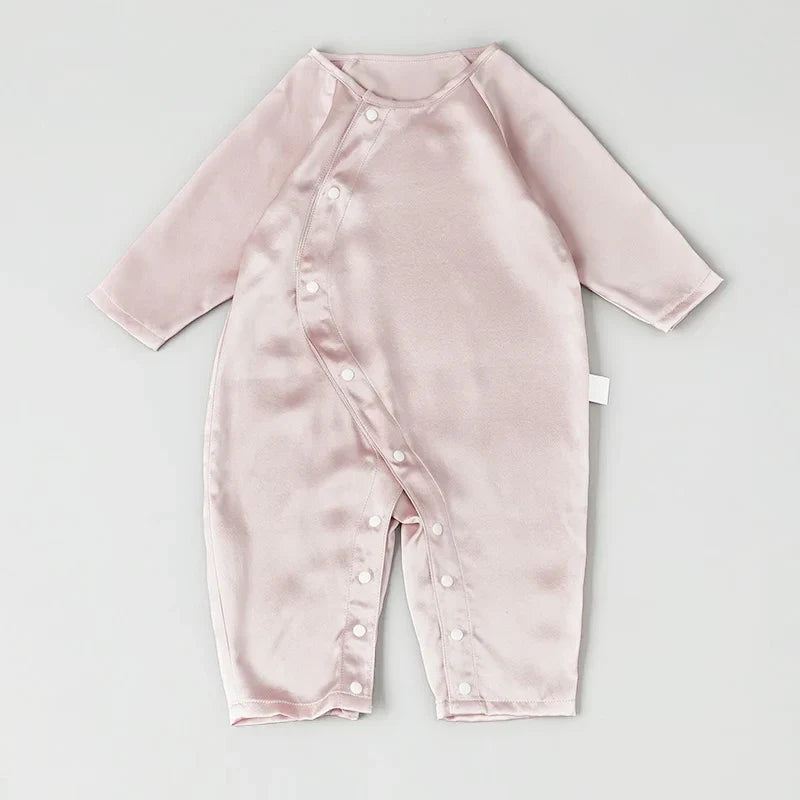 Long Sleeve Button Down Baby Silk Onesies