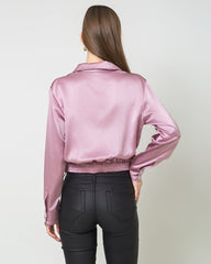 Hem Pleated Silk Blouse