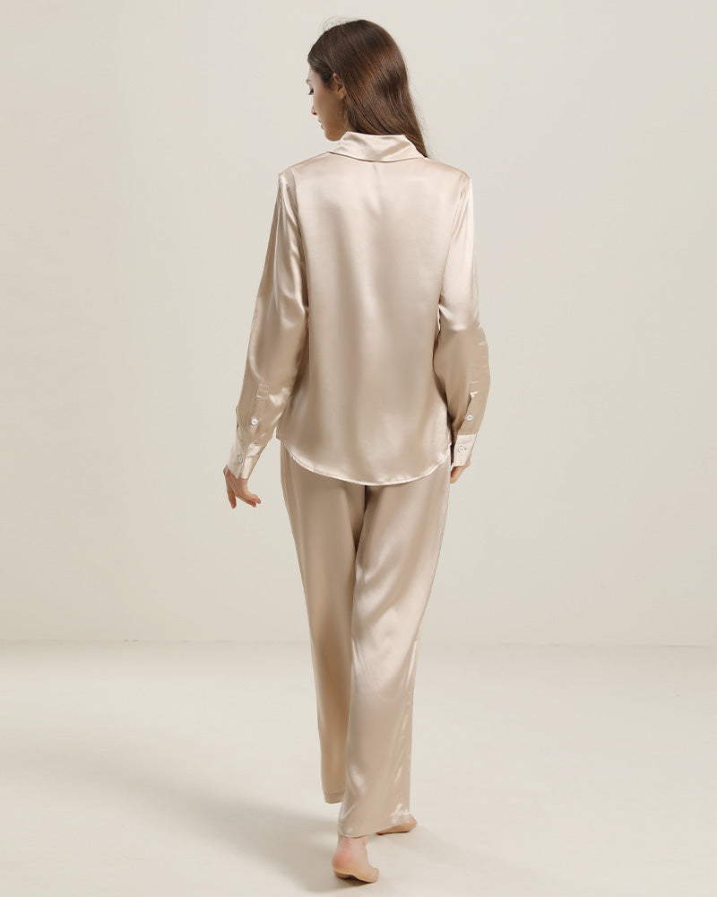 Luxury Silk Shirt Pajama Set