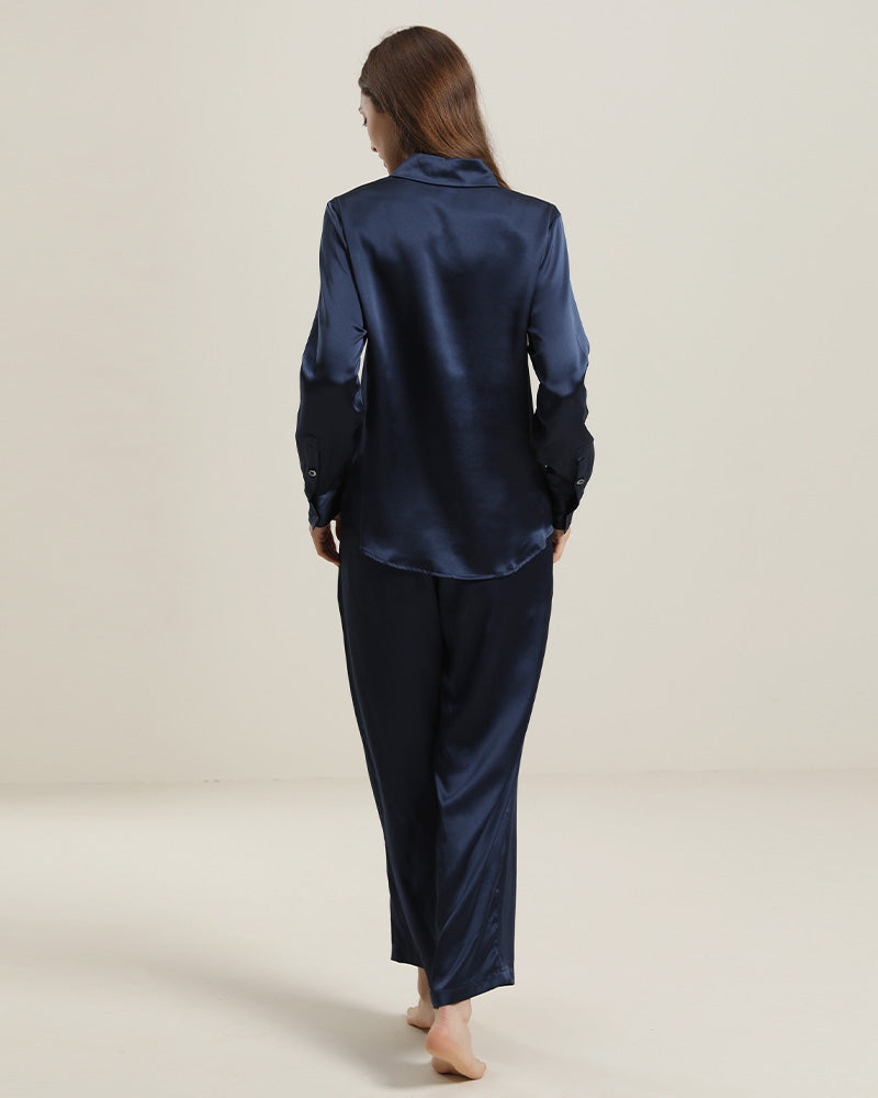 Luxury Silk Shirt Pajama Set