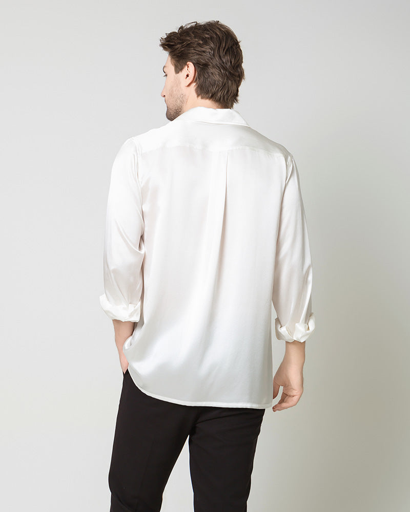 pure silk dress shirt Men's Silk Clothing