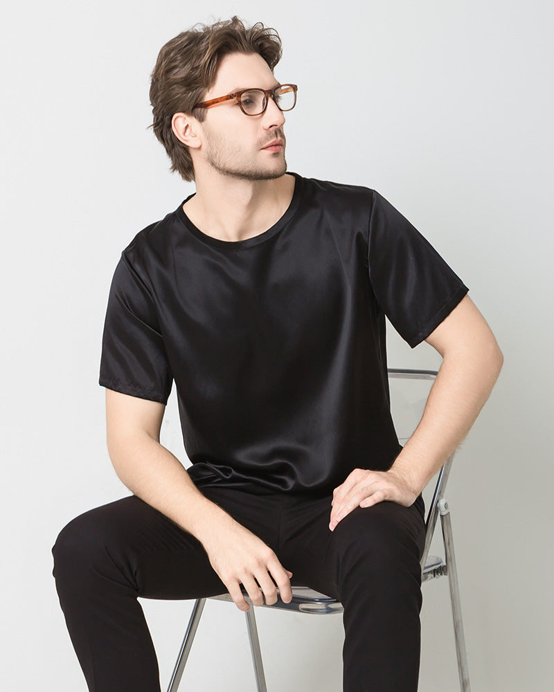 Men's  Silk Casual Regular Soft T-Shirt