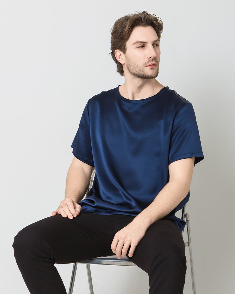 Men's  Silk Casual Regular Soft T-Shirt