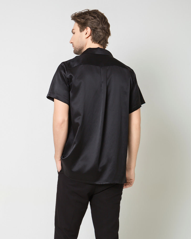 Men's Silk Short Sleeve Business Shirt