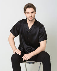 Men's Silk Short Sleeve Business Shirt