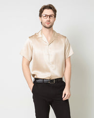 Men's Silk Short Sleeve Business Shirt