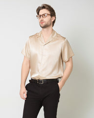Men's Silk Short Sleeve Business Shirt