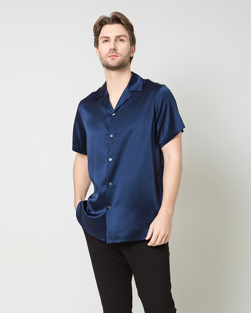 Men's Silk Short Sleeve Business Shirt