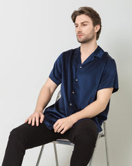Men's Silk Short Sleeve Business Shirt