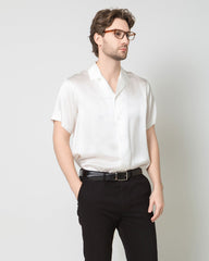 Men's Silk Short Sleeve Business Shirt