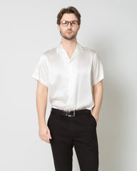 Men's Silk Short Sleeve Business Shirt