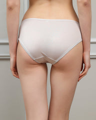 Womens Underwear 100% Silk Panty with Lace Trim