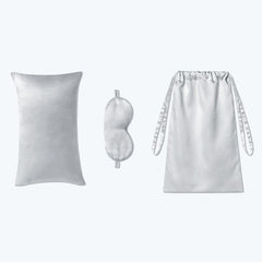 Premium Silk Travel Kit (3 Pcs) – Cushion, Eye Mask & Storage Bag