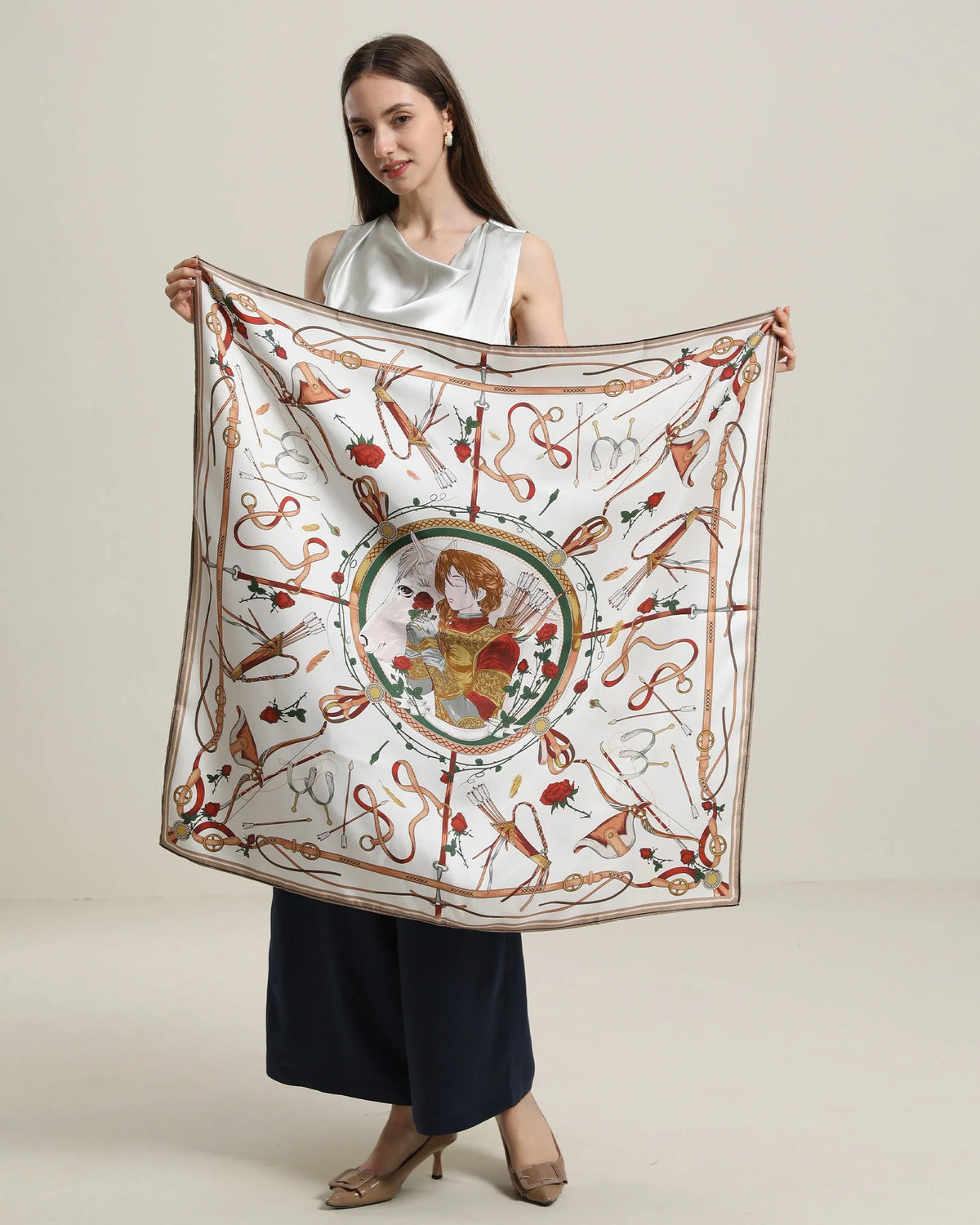 Pure Silk Little Girl Pattern Scarf