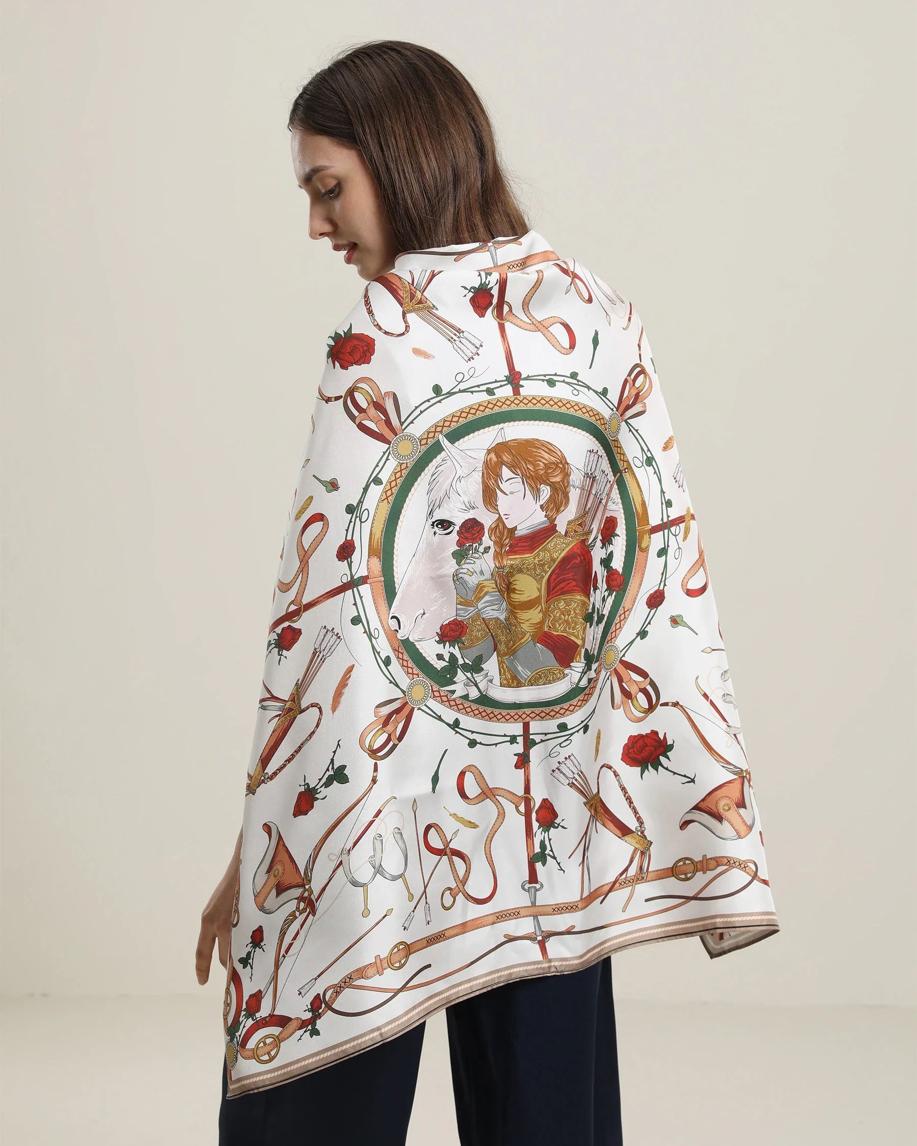 Pure Silk Little Girl Pattern Scarf