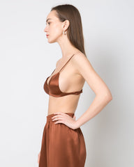 100% Silk Satin Soft Breathable Cap Wireless Bra