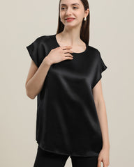 Basic Cap Sleeve Silk Shirt