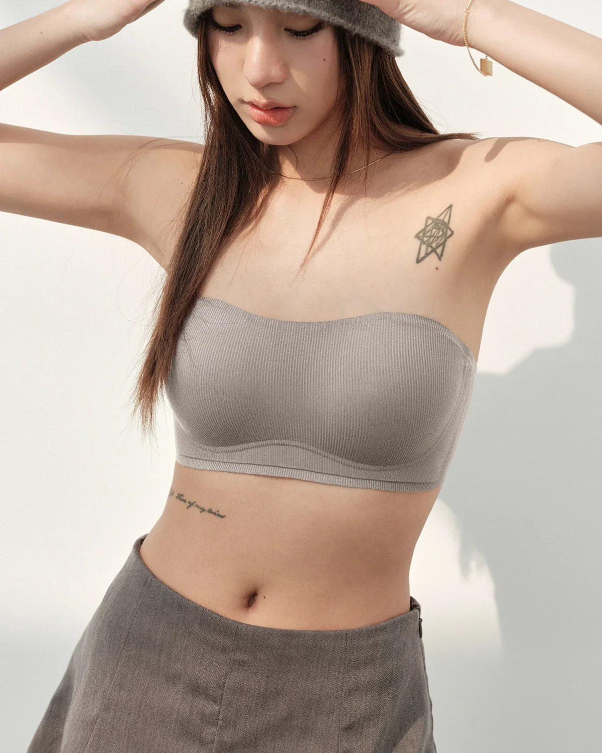 Seamless Non-slip Silk Bandeau Bra