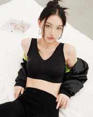 Seamless Wide-Strap Silk Bra