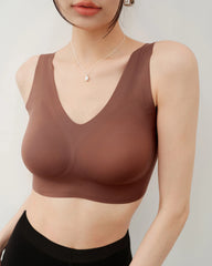Seamless Wide-Strap Silk Bra