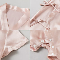 Short Sleeve Wrap Baby Silk Onesies