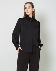Romantic Ruffled Collar Silk Blouse