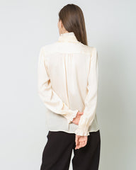 Romantic Ruffled Collar Silk Blouse