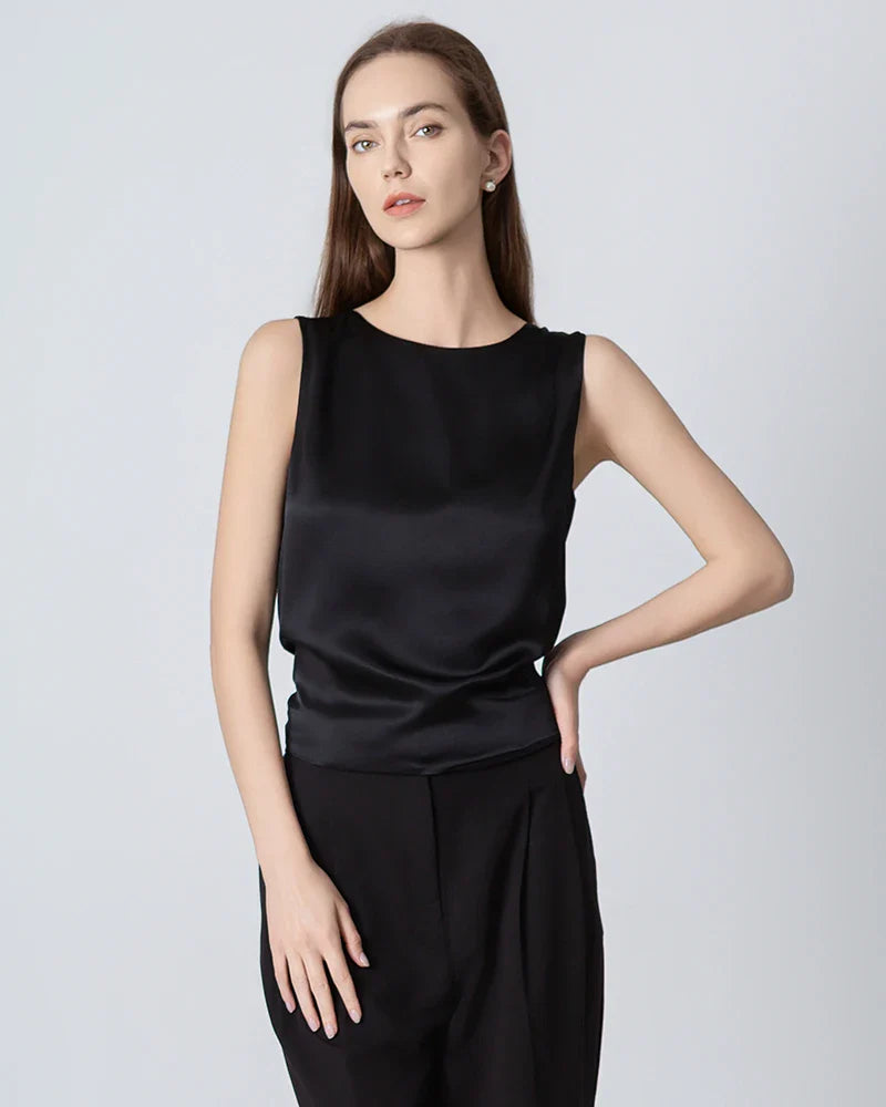 Silk Backless Tie Top