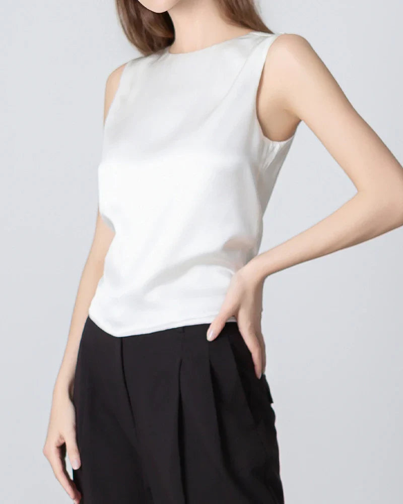 Silk Backless Tie Top