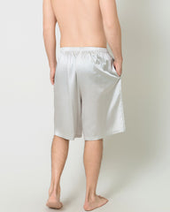 Silk Men Knee Elastic Waist Satin Underwear