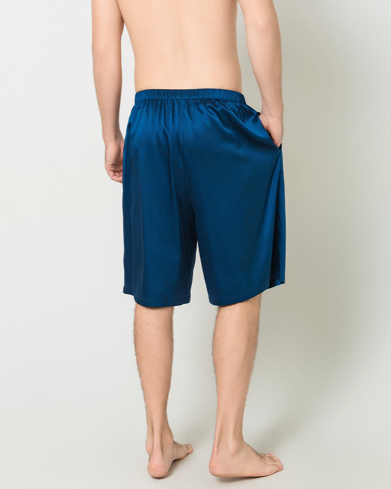 Silk Men Knee Elastic Waist Satin Underwear