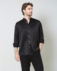 Silk Men's Casual Long Sleeve Shirt
