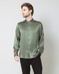 Silk Men's Casual Long Sleeve Shirt