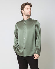 Silk Men's Casual Long Sleeve Shirt